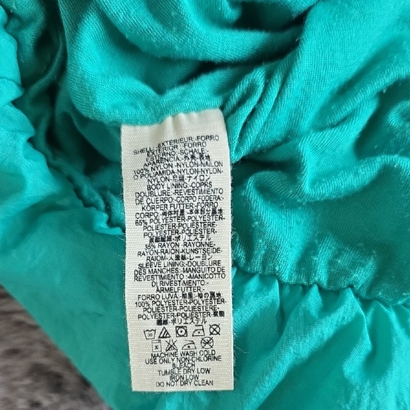 FP Oversized Teal Zip-Up Bomber Lined Windbreaker Jacket Size Small - Picture 13 of 13